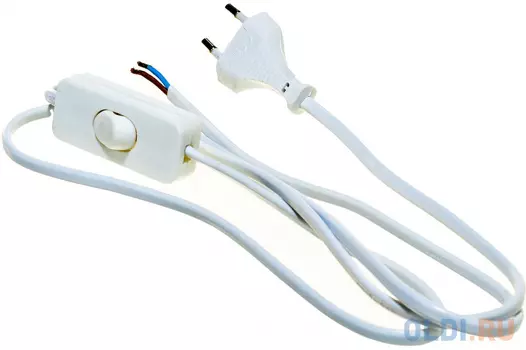 Volsten S-LRBK, Белый (сетевой кабель с плоской вилкой, выключатель,без земли, 1.5 м) 9350