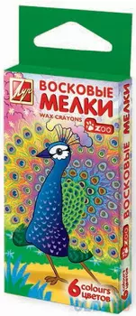 Восковые карандаши ЛУЧ ЗОО 6 цветов от 4 лет