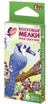Восковые мелки ЛУЧ "Zoo" 6 штук 6 цветов