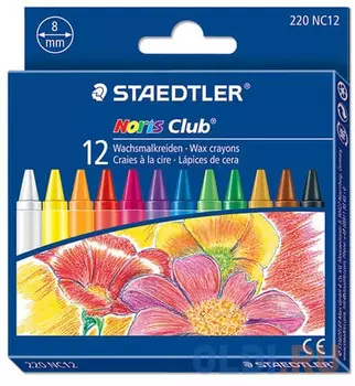 Восковые мелки Staedtler Noris Club 12 штук 12 цветов