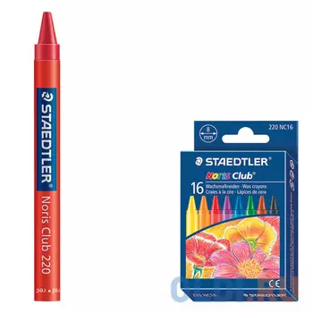 Восковые мелки Staedtler Noris Club 16 штук 16 цветов