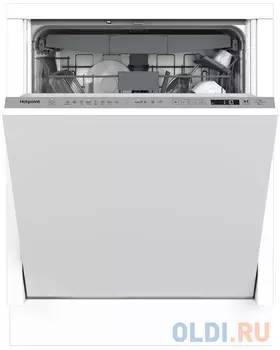Встраиваемая посудомоечная машина HOTPOINT HI 5D84 DW, полноразмерная, ширина 59.8см, полновстраиваемая, загрузка 15 комплектов