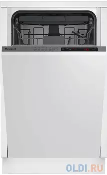 Встраиваемая посудомоечная машина HOTPOINT HIS 6C59, узкая, ширина 44.8см, полновстраиваемая, загрузка 9 комплектов, белый