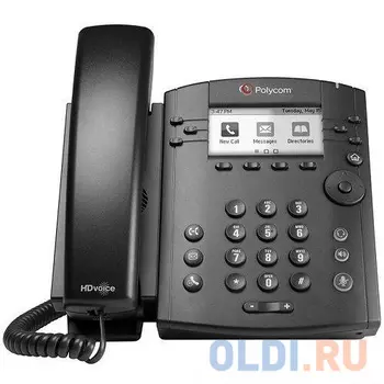 VVX 301 6-line Desktop Phone with HD Voice. POE. Ships without power supply and factory disabled media encryption.