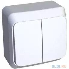 Выключатель BA10-002b Этюд 2клавишный открытой проводки 10А белый Schneider Electric