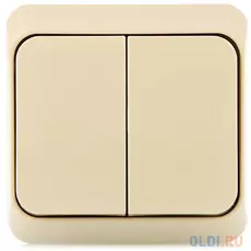 Выключатель BA10-006k Этюд 2клавишный открытой проводки 10А с индикацией крем Schneider Electric