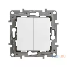 Выключатель Legrand ETIKA 10АХ 2-клавишный с подсветкой белый 672204