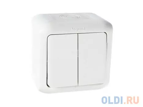 Выключатель Legrand Quteo 10А 2 клавишb белый 782302