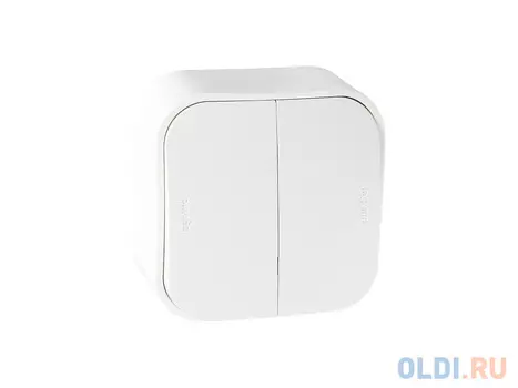 Выключатель Legrand Quteo 10А 2 клавиши белый 782202