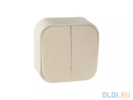 Выключатель Legrand Quteo 10А 2 клавиши слоновая кость 782232