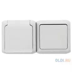 Выключатель Legrand Quteo 1-клавишный + розетка 2К+З белый 782318