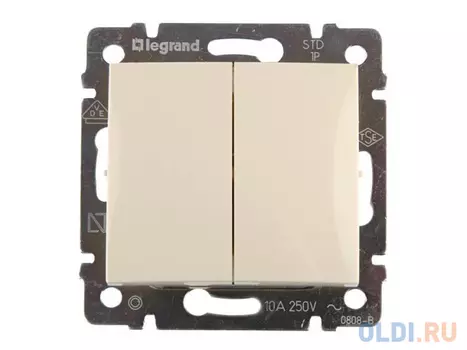 Выключатель Legrand Valena 2-клавишный слоновая кость 774305