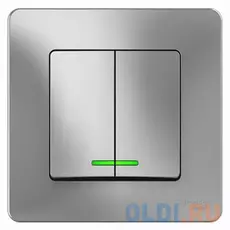 Выключатель SCHNEIDER ELECTRIC BLNVS010513 Blanca 2-кл. сп сх.5 10А 250В с подсветкой алюм.