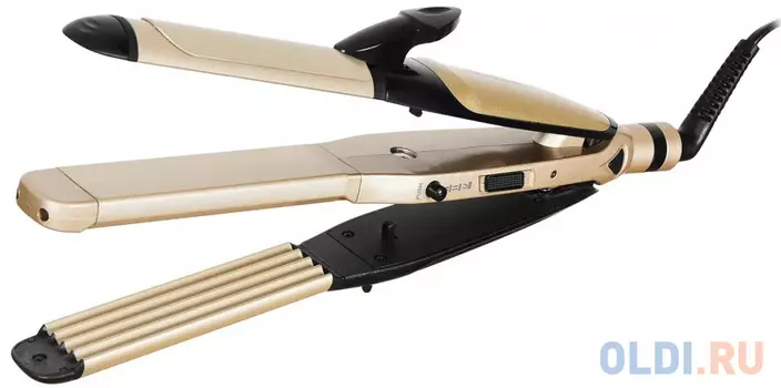 Выпрямитель Starwind SHC 7075 55Вт черный/шампань (макс.темп.:200С)