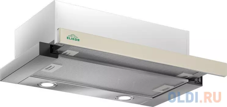 Вытяжка встраиваемая ELIKOR Интегра Glass 45Н-400-В2Д нерж/бежевое стекло