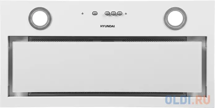 Вытяжка встраиваемая Hyundai HBB 6036 WG белый управление: кнопочное (1 мотор)