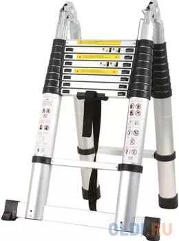 WORKY Лестница стремянка телескопическая 2,5м/5м, 8/16 ступеней, ARD128097