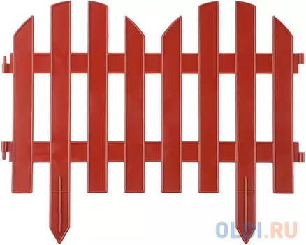 Забор декоративный GRINDA "ПАЛИСАДНИК", 28x300 см, терракот [422205-T]