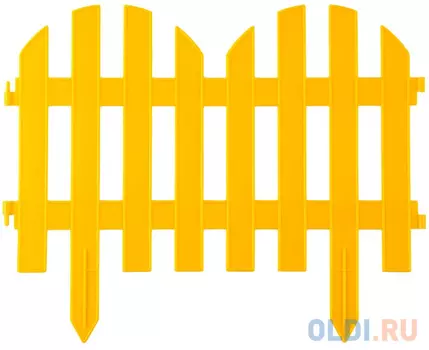 Забор декоративный GRINDA "ПАЛИСАДНИК", 28x300см, желтый
