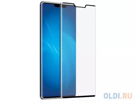 Закаленное стекло 3D с цветной рамкой (fullscreen) для Huawei Mate 30 Pro DF hwColor-109 (black)