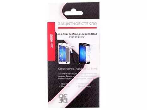 Закаленное стекло с цветной рамкой (fullscreen) для Asus Zenfone 5 Lite (ZC600KL) DF aColor-15 (black)