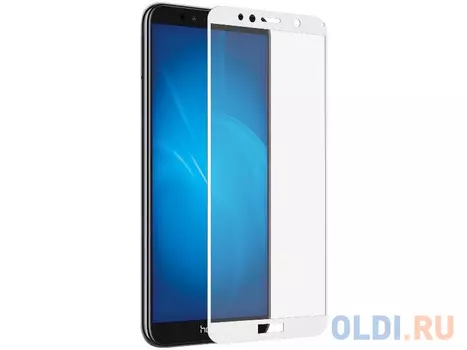 Закаленное стекло с цветной рамкой (fullscreen) для Huawei Honor 7A/Y5 (2018) DF hwColor-58 (white)