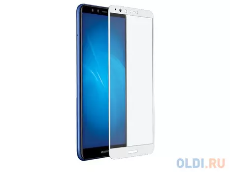 Закаленное стекло с цветной рамкой (fullscreen+fullglue) для Huawei Honor 7A Pro/Y6 (2018)/Honor 7C/Y6 Prime (2018) DF hwColor-54 (white)