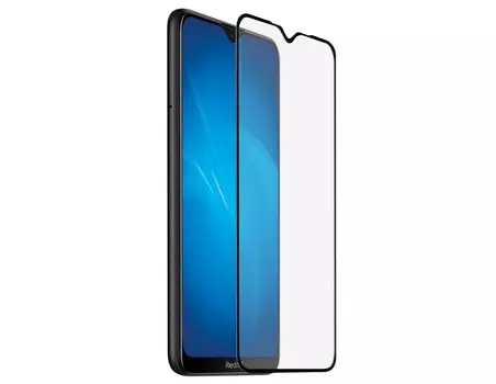 Закаленное стекло с цветной рамкой (fullscreen+fullglue) для Xiaomi Redmi Note 8T DF xiColor-74 (black)