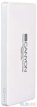 Зарядное устройство CANYON CNS-TPBP15W 15000mAh Li-pol, Smart IC, In 5V/2A, Out 5V/2A(Max), Белый