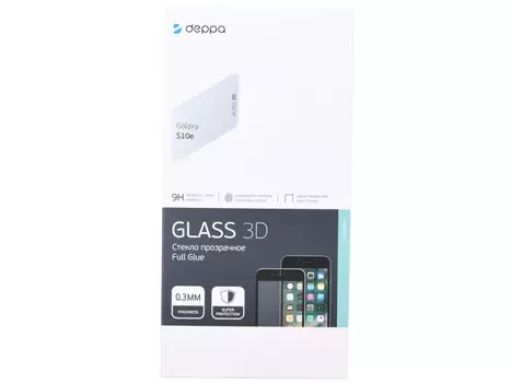 Защитное стекло 3D Deppa Full Glue для Samsung Galaxy S10e, 0.3 мм, черная рамка