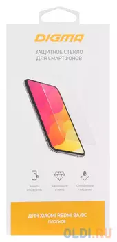 Защитное стекло для экрана Digma для Xiaomi Redmi 9A/9C прозрачная 1шт. (DGG1XR9ACA)