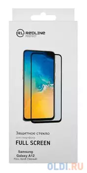 Защитное стекло для экрана Redline черный для Samsung Galaxy A12 1шт. (УТ000023496)