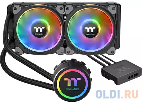 Жидкостная система охлаждения Thermaltake CL-W255-PL12SW-A Floe DX RGB 240 TT Premium Edition/All-In-One Liquid Cooling System/Braided Tube/Riing Duo