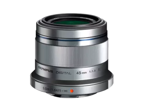 Объектив Olympus M.ZUIKO DIGITAL 45mm F1.8 серебристый (V311030SE000)