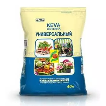 Keva Bioterra Грунт универсальный с биогум. 40л Гера