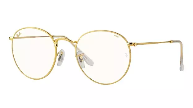 Солнцезащитные очки Ray-Ban 3447 9196BL Round Blue Light Clear Evolve Small