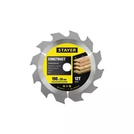 Пильный диск по дереву с гвоздями STAYER MASTER 3683-190-20-12