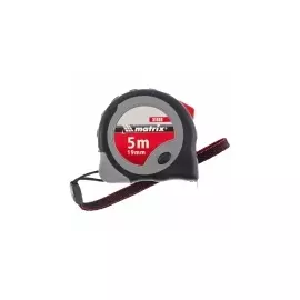 Рулетка Continuous fixation, 5 м х 19 мм, обрезиненный корпус, плавная фиксация MATRIX 31088