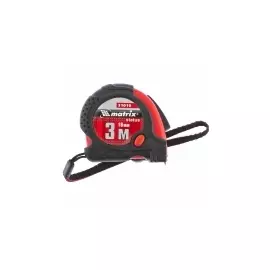 Рулетка Status magnet fixation, 3 м х 16 мм, обрезиненный корпус, зацеп с магнитом MATRIX 31019