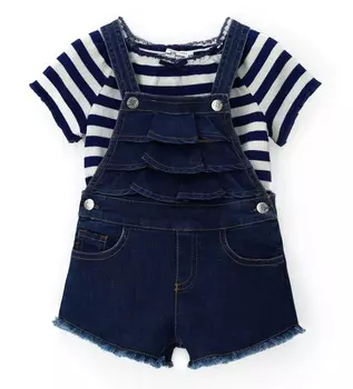 Комплект (футболка+полукомбинезон) для маленькой девочки Original Marines (3-6 месяцев (Рост 62-68))