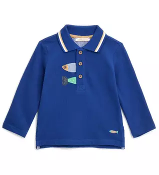 Поло с длинным рукавом для маленького мальчика