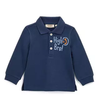 Поло с длинным рукавом для маленького мальчика