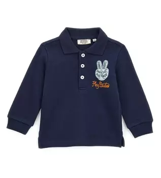Поло с длинным рукавом для маленького мальчика