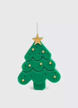 Ароматическая свеча в форме новогодней ёлки, Зеленый