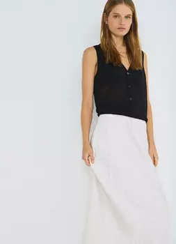 Атласная юбка из жатой ткани, Бежевый