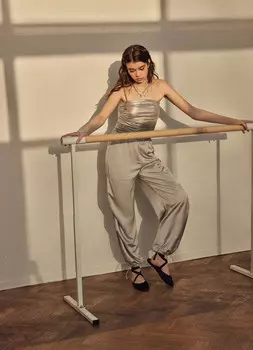 Атласные брюки-парашюты, Белый