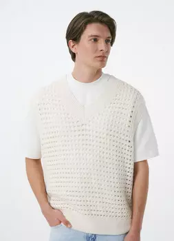 Ажурный жилет, Белый