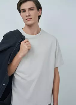 Базовая футболка из плотного трикотажа, Бежевый