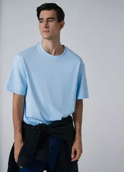 Базовая футболка из плотного трикотажа, Голубой