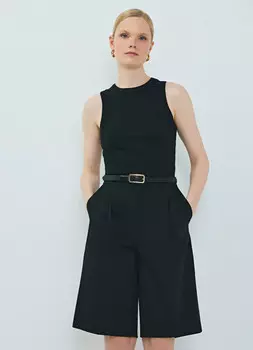 Базовая майка в рубчик, Черный